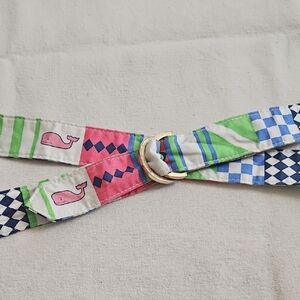 Vineyard Vines Kentucky Derby Silk D Ring Belt
